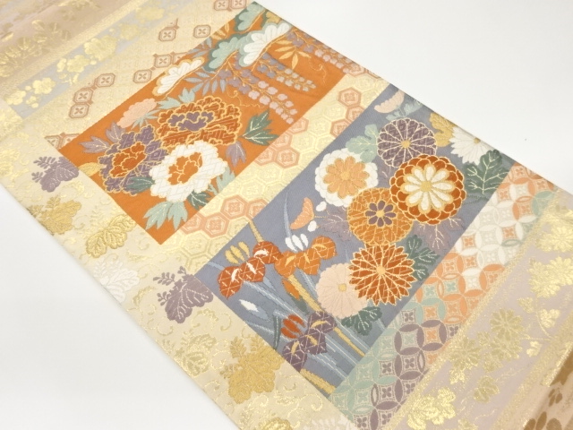 JAPANESE FUKURO OBI / WOVEN FLOWERS